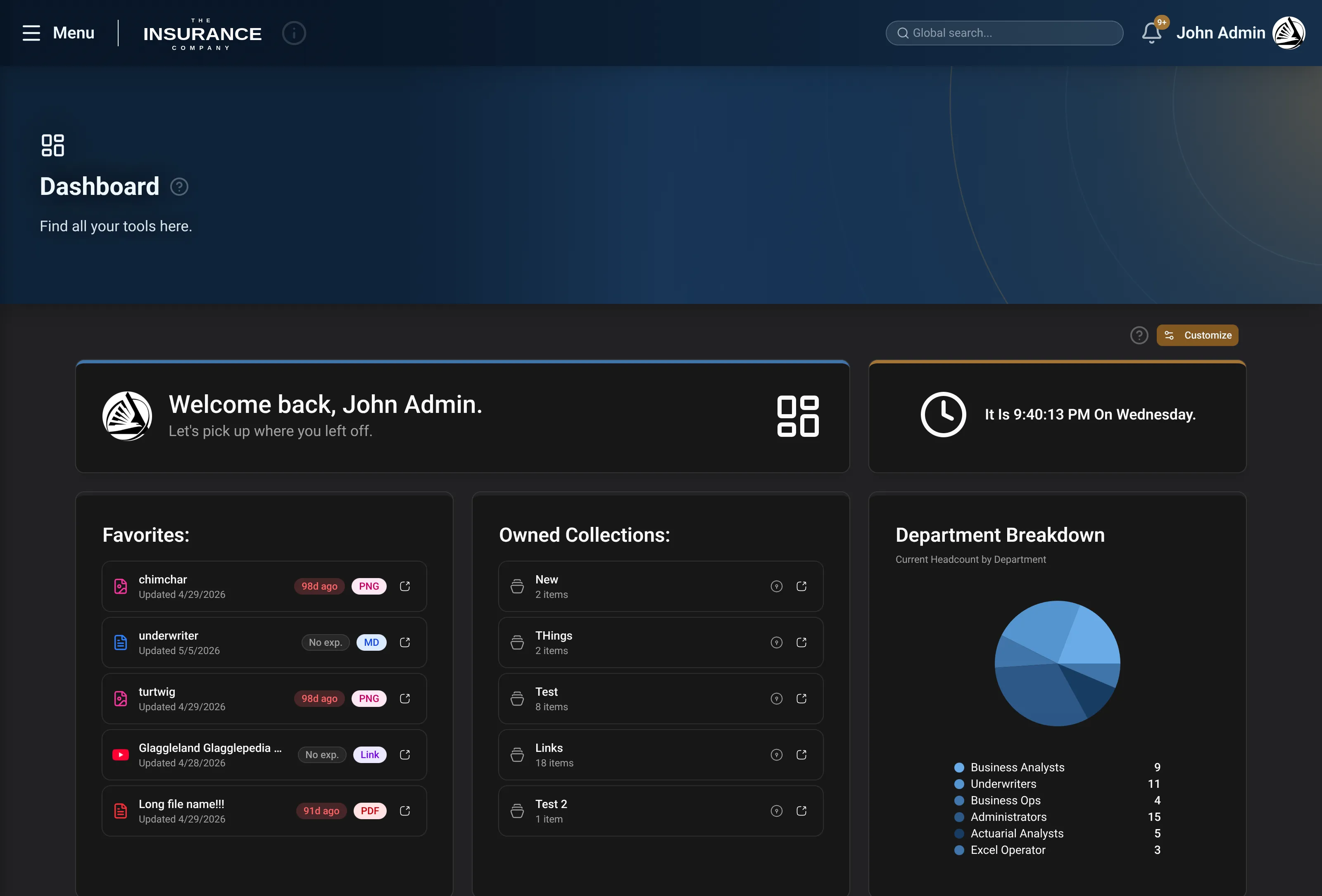 Customized Dashboard & Dark Mode